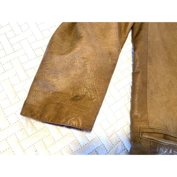 Winlit tan/brown vintage genuine leather jacket Blazer Vintage 80s/90s - Picture 5 of 16